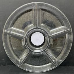 מגש עגול מחולק ל6- קטן נצנצים כסף