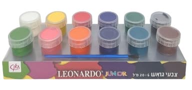 סט 12 צבעי גואש עם מכחול - LEONARDO קונים רק באטרקציה מהיבואן לצרכן