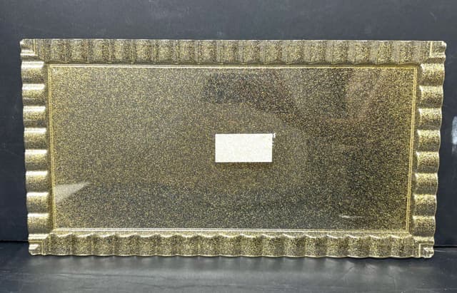 מגש מלבני מסגרת גלים כ- 43X22.5 ס"מ - נצנץ זהב קונים רק באטרקציה מהיבואן לצרכן