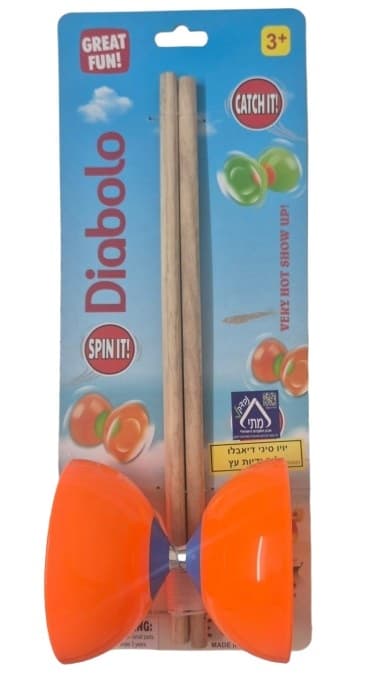 יויו סיני דיאבלו ידיות עץ - ירוק/כתום קונים רק באטרקציה מהיבואן לצרכן