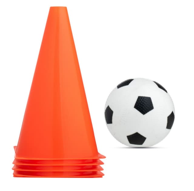 4 יחידות קונוס עם כדור רך- כתום\צהוב קונים רק באטרקציה מהיבואן לצרכן
