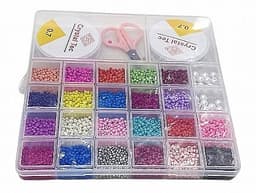 ערכת חרוזים במזוודה מיני 24 תאים עם מספריים וחוט קונים רק באטרקציה מהיבואן לצרכן