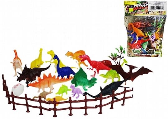 חבילה 20 דינוזאורים עם גדר בשקית קונים רק באטרקציה מהיבואן לצרכן