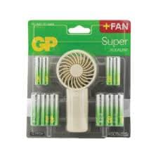 24 סוללות 12GP super alkaline סוללות AA ו - 12 סוללות AAA ומאוורר נייד קונים רק באטרקציה מהיבואן לצרכן