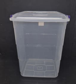 ארגז אחסון פלסטיק עם מכסה וסוגרים 25X25 גובה כ- 37 ס"מ קונים רק באטרקציה מהיבואן לצרכן