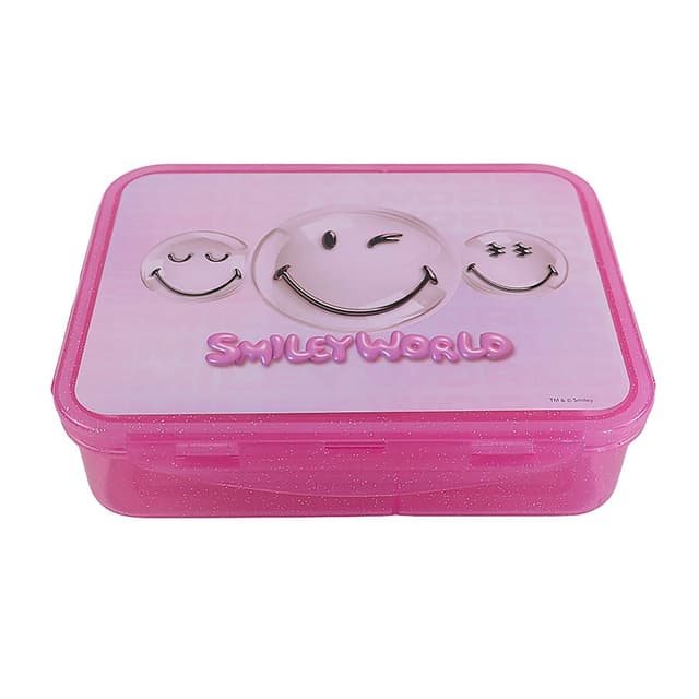 קופסת אוכל מחולקת סמיילי ורוד קונים רק באטרקציה מהיבואן לצרכן