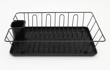 מייבש כלים שטוח עם מגש ומייבש סכום כ - 43X32X11 ס"מ בצבעים: שחור/לבן קונים רק באטרקציה מהיבואן לצרכן