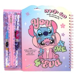 סט יצירה לילו וסטיץ עם קלמר שקוף, 5 דפי מדבקות רב פעמיות,30 דפי יצירה מחיקים ו 8 טושים מחיקים קונים רק באטרקציה מהיבואן לצרכן