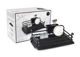 מתקן אלומניום לייבוש כלים עם מגש ומתקן לסכום כ - 43X32X14 ס"מ - שחור קונים רק באטרקציה מהיבואן לצרכן