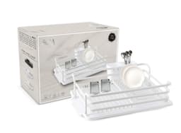 מתקן אלומניום לייבוש כלים עם מגש ומתקן לסכום כ - 43X32X14 ס"מ - לבן קונים רק באטרקציה מהיבואן לצרכן