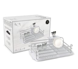 מתקן אלומניום לייבוש כלים עם מגש ומתקן לסכום כ - 43X32X14 ס"מ - כסף קונים רק באטרקציה מהיבואן לצרכן