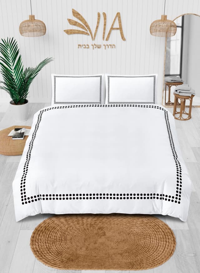 סט מצעים 100% כותנה אפרת זוגי