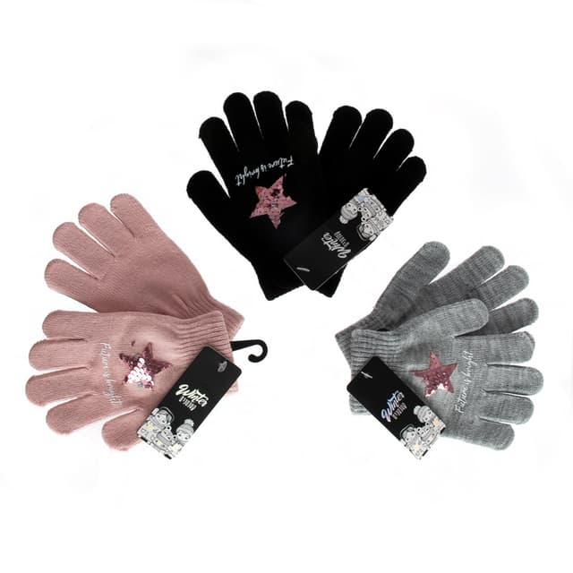 כפפות בנות כוכב פאייטים