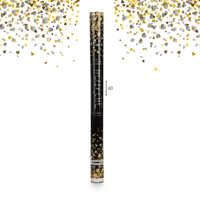 קונפטי לבבות זהב/כסף 60 ס"מ קונים רק באטרקציה מהיבואן לצרכן