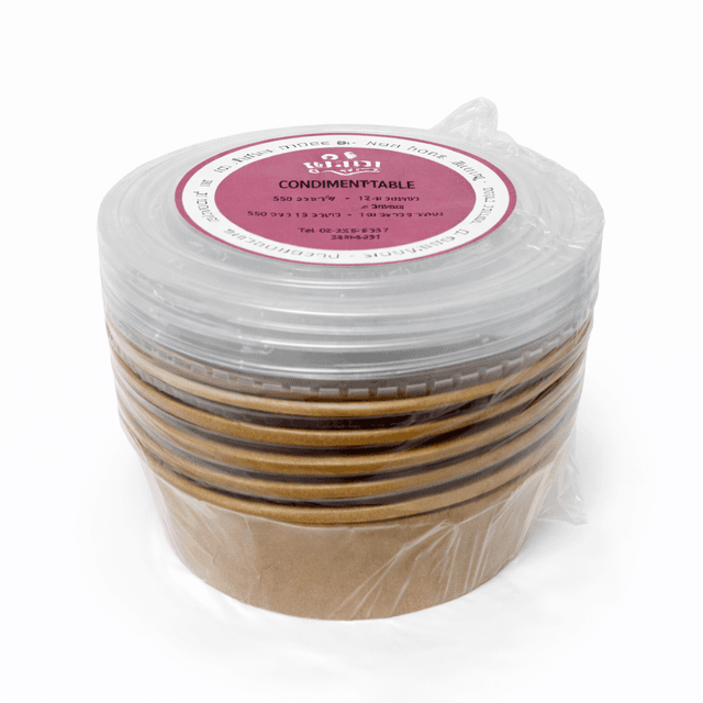 חבילה 6 קופסאות קרטון קראפט חד פעמי עם 6 מכסים כ - 500מ"ל קונים רק באטרקציה מהיבואן לצרכן