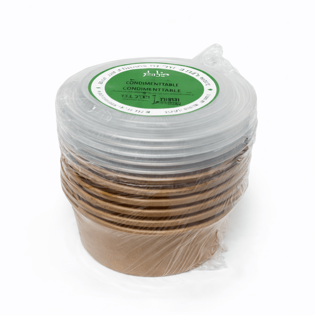 חבילה 6 קופסאות קרטון קראפט חד פעמי עם 6 מכסים כ - 750מ"ל קונים רק באטרקציה מהיבואן לצרכן