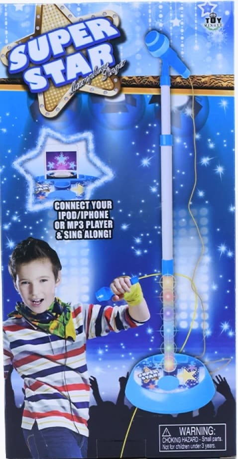 מיקרופון עם חיבור לנייד/MP3 ומעמד מתכוונן קונים רק באטרקציה מהיבואן לצרכן