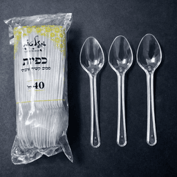 חבילה 40 כפיות חד פעמי קשיחות שקוף/קרם קונים רק באטרקציה מהיבואן לצרכן