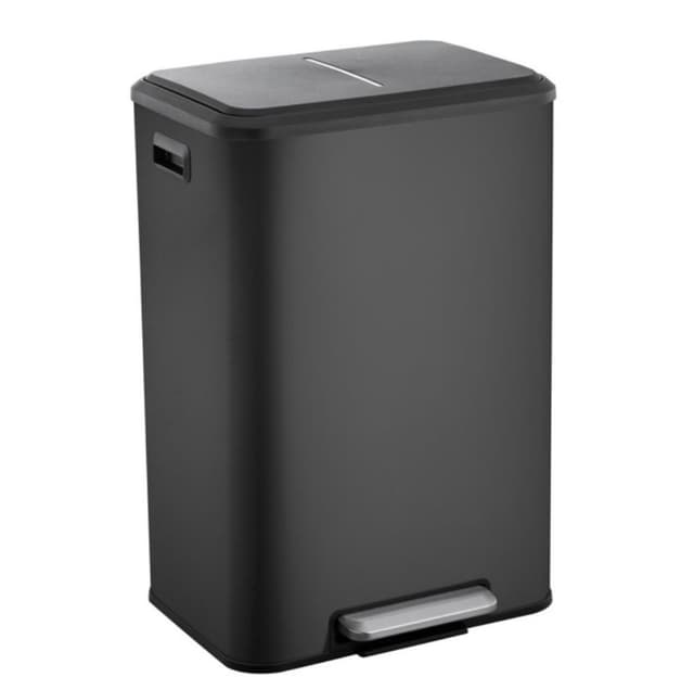 פח נירוסטה עם ידיות ,דוושה, טריקה שקטה כ - 40 ליטר - שחור קונים רק באטרקציה מהיבואן לצרכן