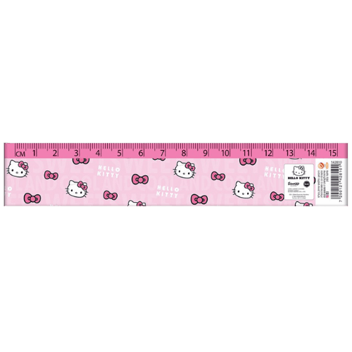 סרגל פלסטיק - הלו קיטי ורוד 15 ס"מ קונים רק באטרקציה מהיבואן לצרכן