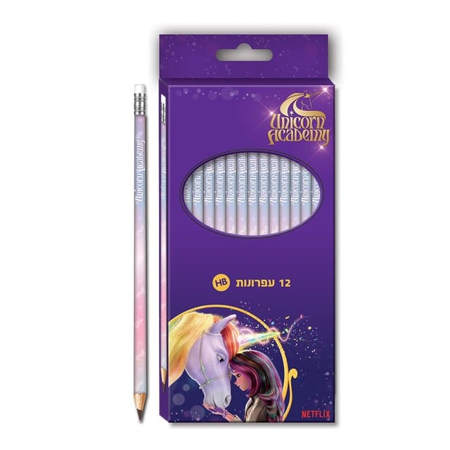 חבילה 12 עפרונות - חד קרן קונים רק באטרקציה מהיבואן לצרכן