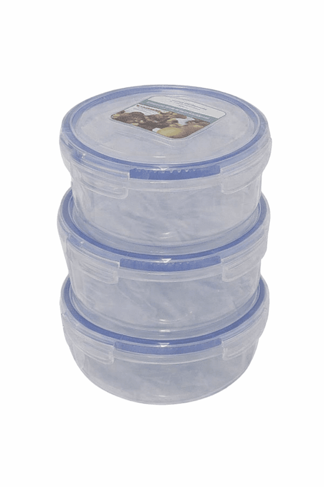 סט 3 קופסאות עגולות עם סגירה הרמטית - 200 מ"ל כל אחת קונים רק באטרקציה מהיבואן לצרכן