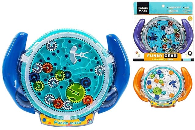 מבוך גלגלי שיניים עגול עם ידיות - קוטר כ - 13 ס"מ קונים רק באטרקציה מהיבואן לצרכן