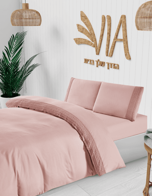 סט מצעים למיטה זוגית רחבה יוקרתי עם אריזת בד מהודרת דגם HERODS עשוי 100% סאטן אל־קמט, 180X200ס"מ קונים רק באטרקציה מהיבואן לצרכן