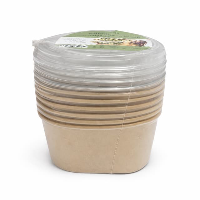 חבילה 5 קופסאות קרטון קראפט מרובע חד פעמי עם 5 מכסים כ - 650מ"ל קונים רק באטרקציה מהיבואן לצרכן