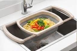 מסננת סיליקון עם ידיות נשלפות מתקפלת כ - 25X35 ס"מ צבעים : בז' אפור/לבן אפור קונים רק באטרקציה מהיבואן לצרכן