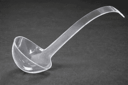 מצקת חד פעמי פלסטיק שקופה , קוטר כ 11 ס"מ קונים רק באטרקציה מהיבואן לצרכן