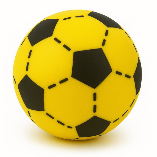 כדורגל ספוג איכותי כ- 20 ס"מ - צהוב קונים רק באטרקציה מהיבואן לצרכן