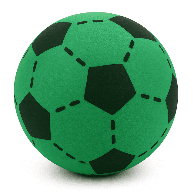 כדורגל ספוג איכותי כ- 20 ס"מ - ירוק קונים רק באטרקציה מהיבואן לצרכן