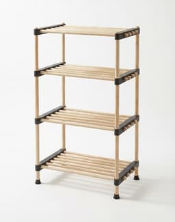 כוננית מדפים פתוחה 4 קומות – במראה עץ טבעי קונים רק באטרקציה מהיבואן לצרכן