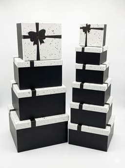 סט של 10 קופסאות מתנה מעוצבות, בגדלים שונים, פפיון שחור אדום קונים רק באטרקציה מהיבואן לצרכן