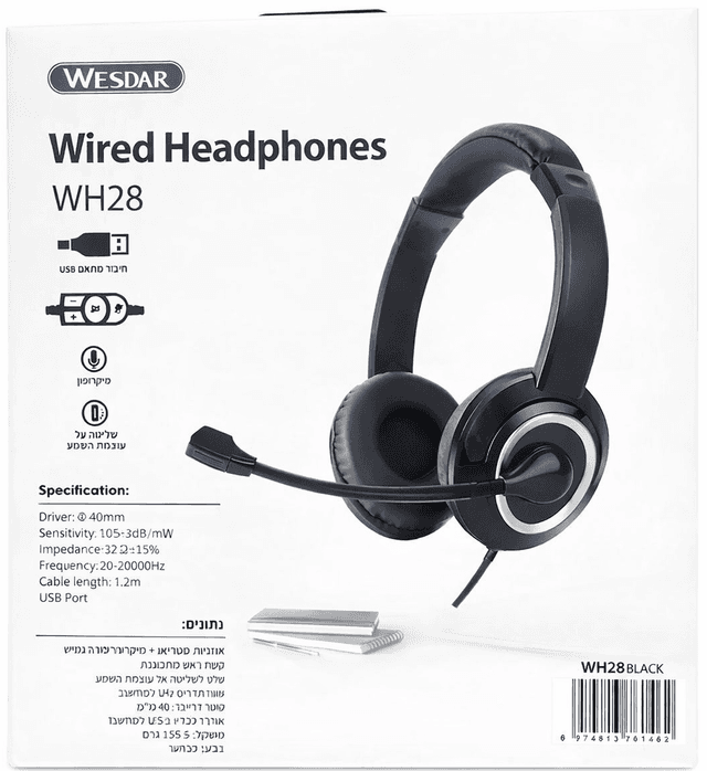 אוזניות עם מיקרופון מדונה וחיבור USB למחשב קונים רק באטרקציה מהיבואן לצרכן