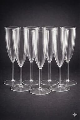 כוסות שמפניה עם רגל 8 יח