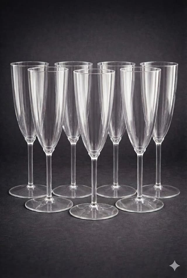 כוסות שמפניה עם רגל 8 יח