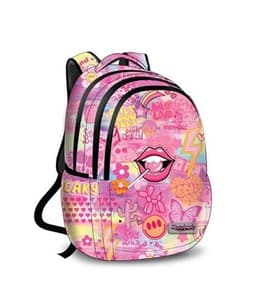 תיק גב לבית ספר – 3 תאים, גב מרופד / פופ ורוד קונים רק באטרקציה מהיבואן לצרכן