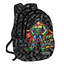 תיק גב לבית ספר – 3 תאים, גב מרופד / גיבור על צבעוני קונים רק באטרקציה מהיבואן לצרכן