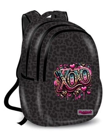 תיק גב לבית ספר – 3 תאים, גב מרופד / XOXO כהה קונים רק באטרקציה מהיבואן לצרכן