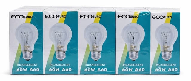 חבילת 10 נורות ליבון שקופות ECO EURO עם בית נורה E27, בעוצמה של 60W קונים רק באטרקציה מהיבואן לצרכן