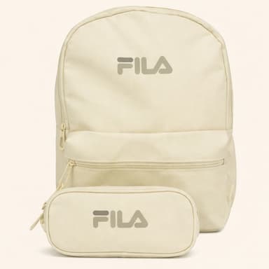 תיק גב FILA בעל 2 תאים וקלמר צבע שמנת קונים רק באטרקציה מהיבואן לצרכן