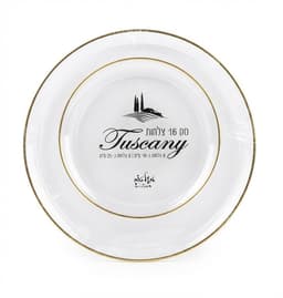 סט צלחות חד פעמי שקוף פס זהב 16 יח' לאירוח בסטייל קונים רק באטרקציה מהיבואן לצרכן