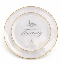 סט צלחות חד פעמי שקוף פנינה וזהב 16 יח' לאירוח מושלם קונים רק באטרקציה מהיבואן לצרכן