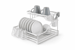 מתקן לייבוש כלים לבן 2 קומות – סדר וסטייל במטבח קונים רק באטרקציה מהיבואן לצרכן