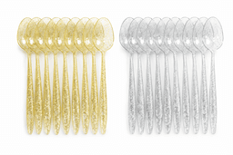 סט 10 כפות פלסטיק יוקרתיות – עיצוב נצנץ חגיגי קונים רק באטרקציה מהיבואן לצרכן