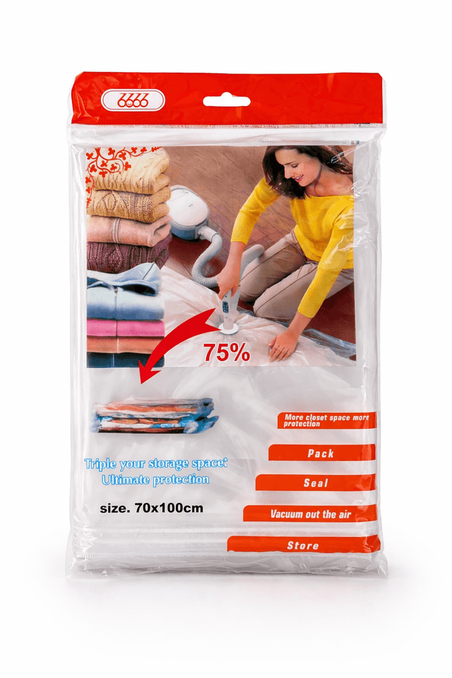 שקית וואקום 70X100 ס"מ – חיסכון של 75% במקום קונים רק באטרקציה מהיבואן לצרכן