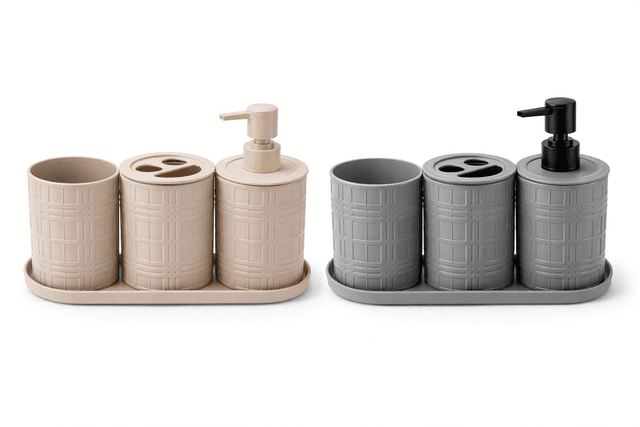 סט אביזרי אמבטיה 4 חלקים – עיצוב מודרני וסדר מושלם קונים רק באטרקציה מהיבואן לצרכן