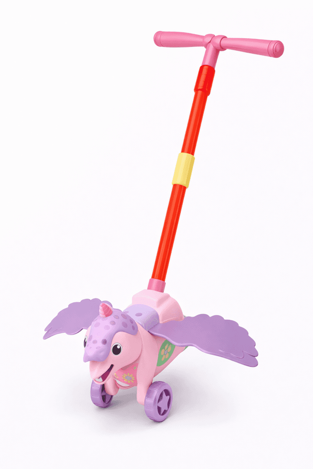 הליכון חד קרן – צעצוע דחיפה עם כנפיים נעות קונים רק באטרקציה מהיבואן לצרכן